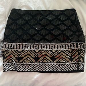 Black sequins mini skirt